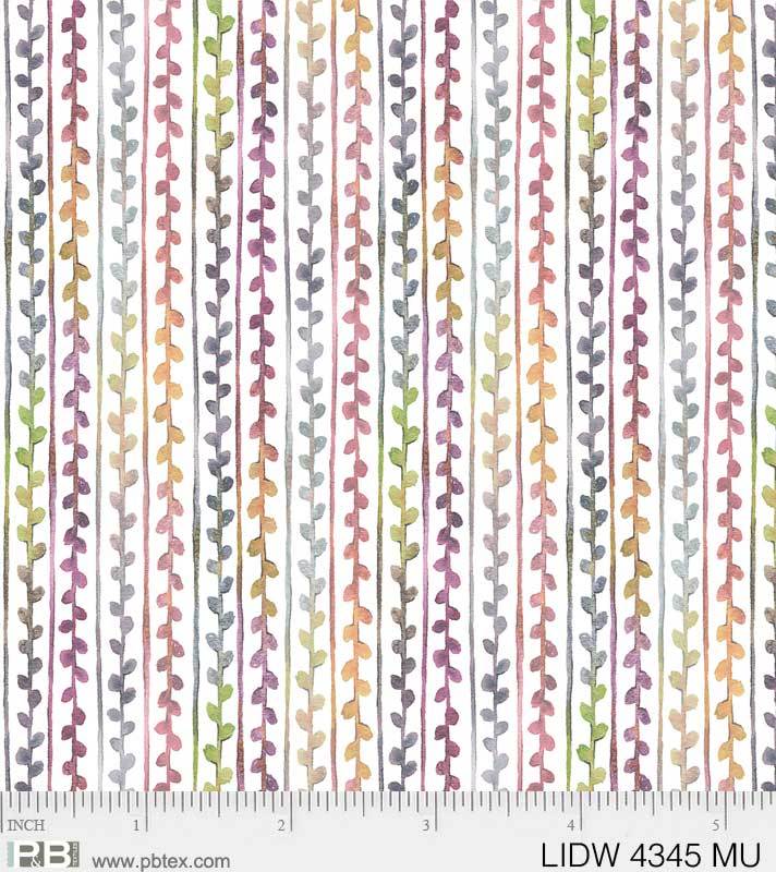 
            
                Load image into Gallery viewer, P&amp;amp;B Textiles - Little Darlings Woodland - vertical multi coloured stripe
            
        