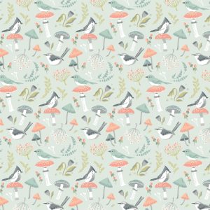 Poppie Cotton - Woodland Songbirds - Mint